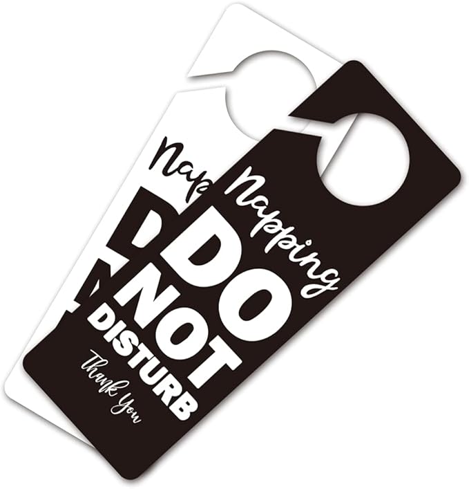 napping funny do not disturb 门挂牌,2 件装(双面)请勿打扰,趣味