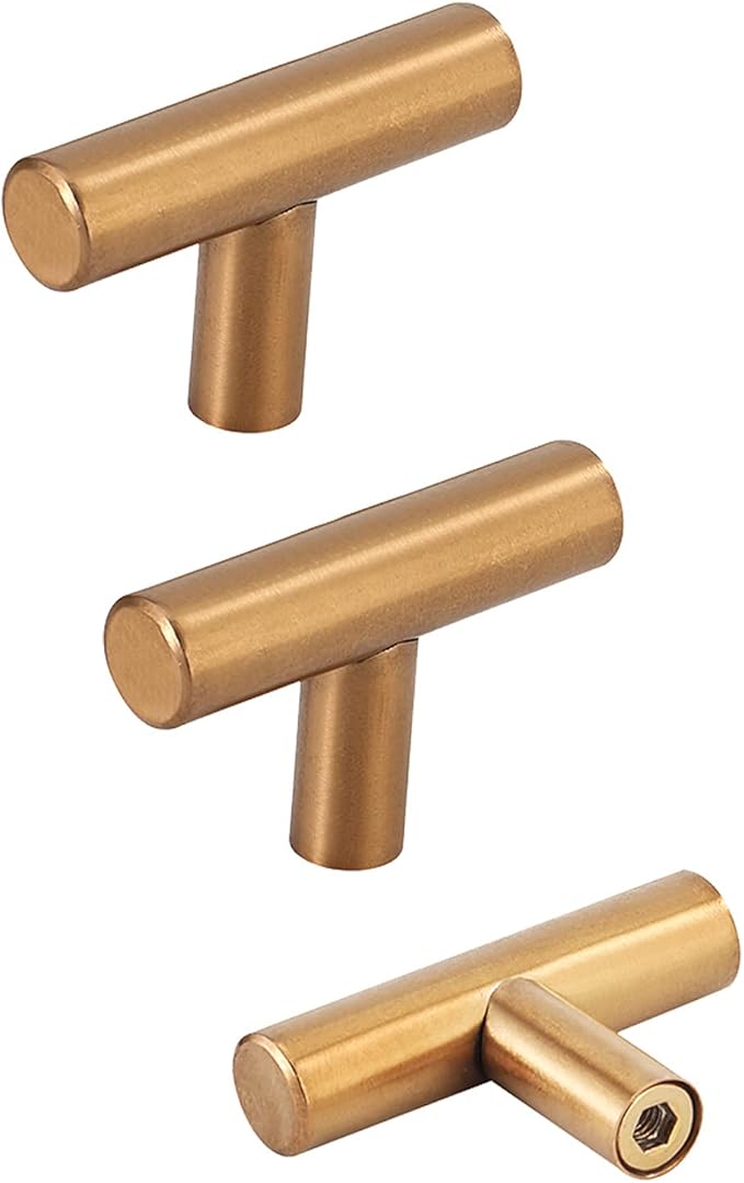 vudeco 金抽屉拉头 10 个单孔金色橱柜拉头 适用于橱柜 金色橱柜把手