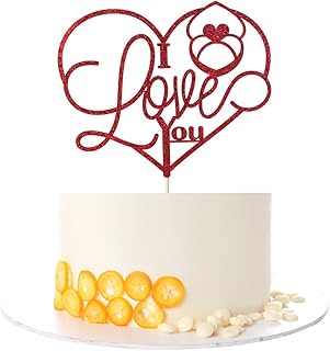 kaoenla 红色闪光 i love you love 蛋糕装饰 - 适合情人节蛋糕装饰