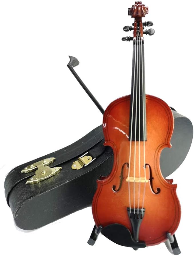 alano 迷你小提琴迷你乐器木制模型复制品节日装饰和节日树装饰品,配