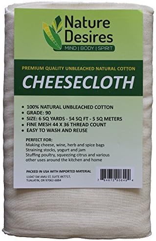 cheesecloth :不可漂白 90 级天然棉奶酪布
