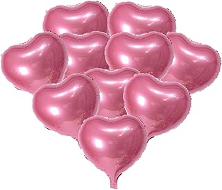 avmbc 10 件粉色心形气球爱心铝箔气球,适合情人节婚礼生日婴儿派对