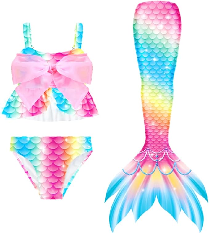 farshine 美人鱼游泳女孩泳装公主比基尼套装泳衣游泳服装