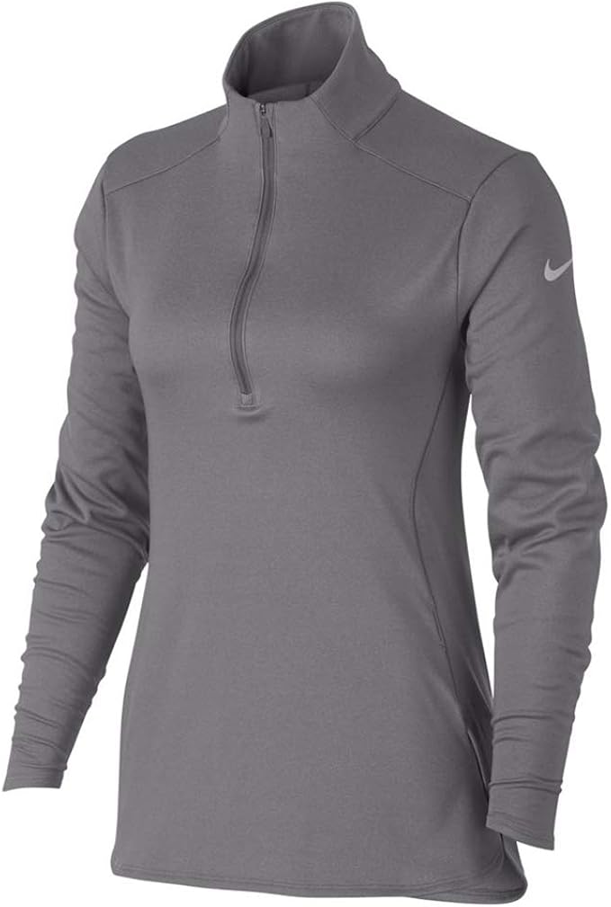 nike 耐克 dri-fit 女士长袖,灰褐色/平银色,l,930149-036 : 亚马逊