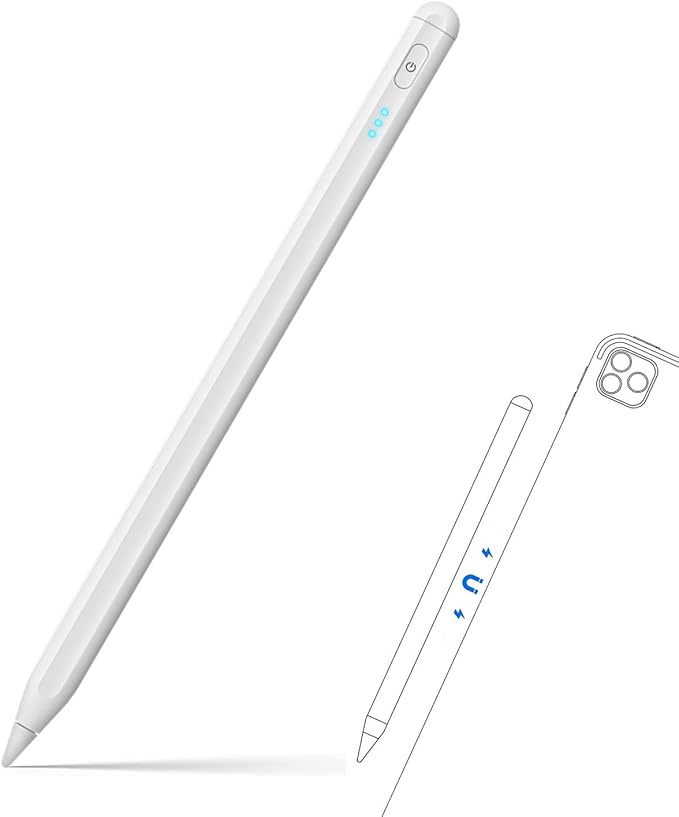 主动触控笔,带手掌拒绝/压力敏感/电池指示灯,适用于 apple ipad pro