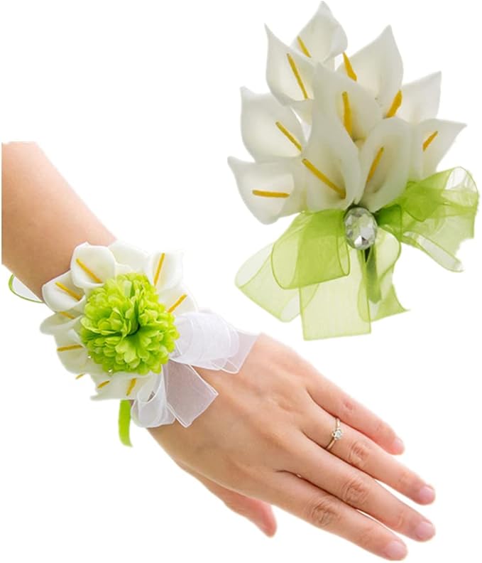2 件手工花手腕胸花 boutonniere,7.