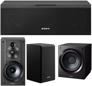 sony sacs9 10 英寸主动低音炮(黑色)和索尼 sscs8 双向 3 驱动中心