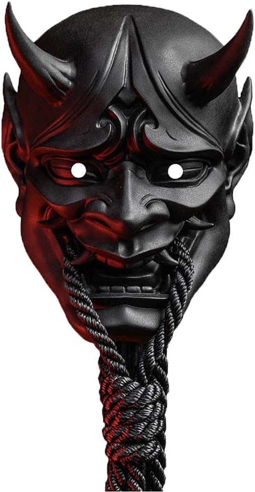 kleoad 武士oni 面具,日本角色扮演乳胶面具动漫鬼恶魔面罩恐怖软橡胶