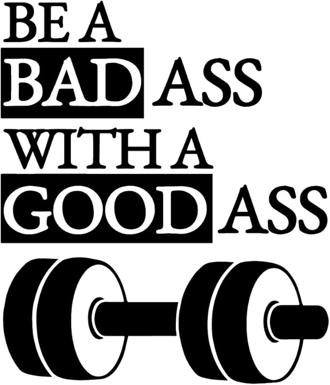 good ass dumbbel 健身房引言艺术字母乙烯基墙贴花客厅卧室装饰励志