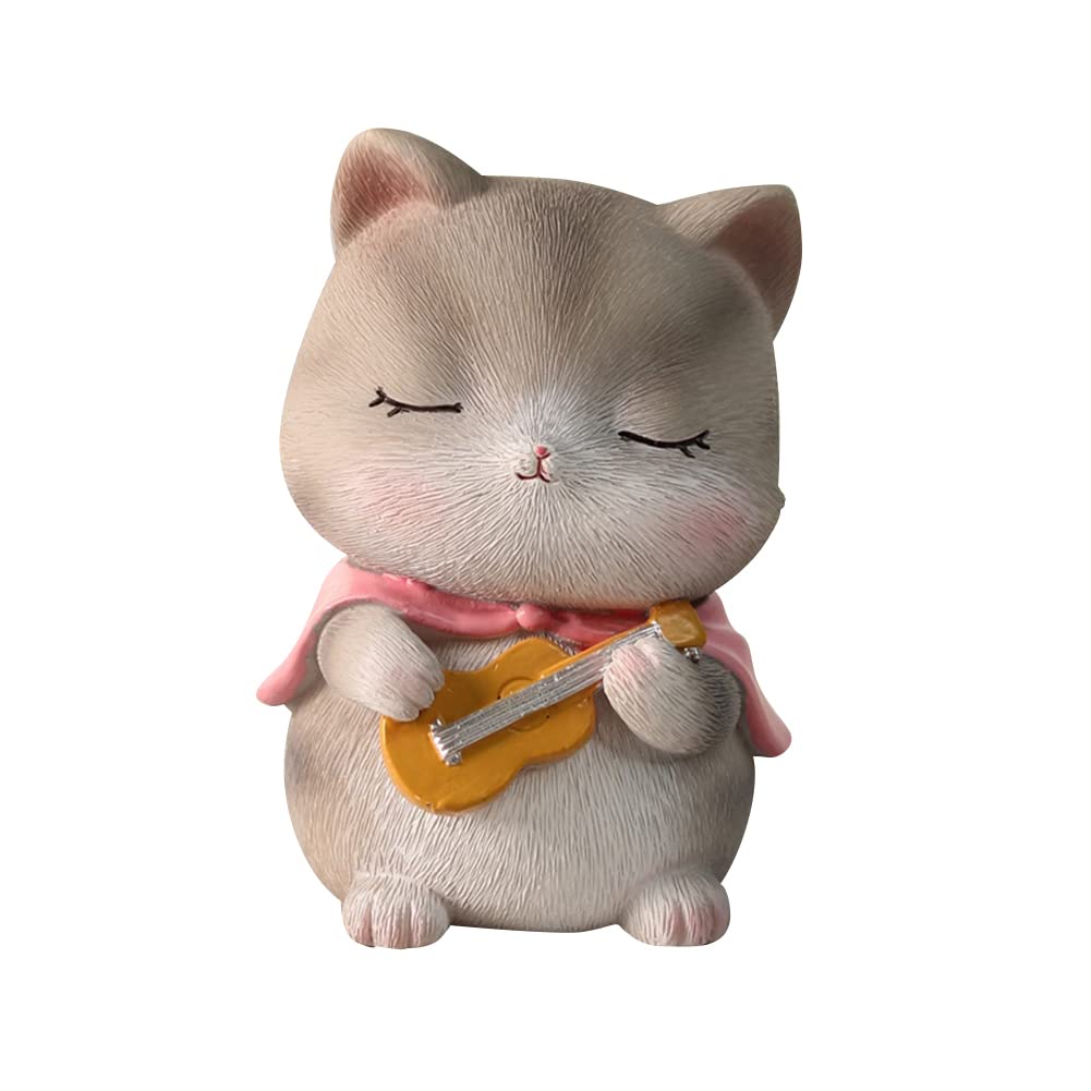 Resin cat car accessories, miniature cat car dashboard decoration, cute cat statue DIY cake decoration, car doll table toys, car interior accessories, very suitable for home, kitchen, office decoratio