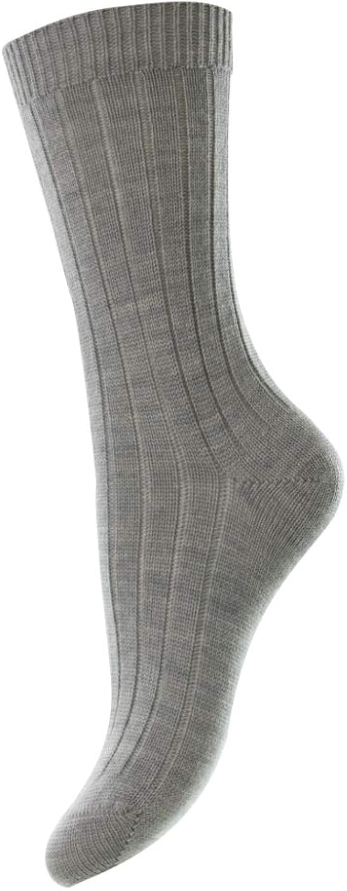 pantherella rachel 罗纹休闲重量女式羊毛袜 浅灰色 one size