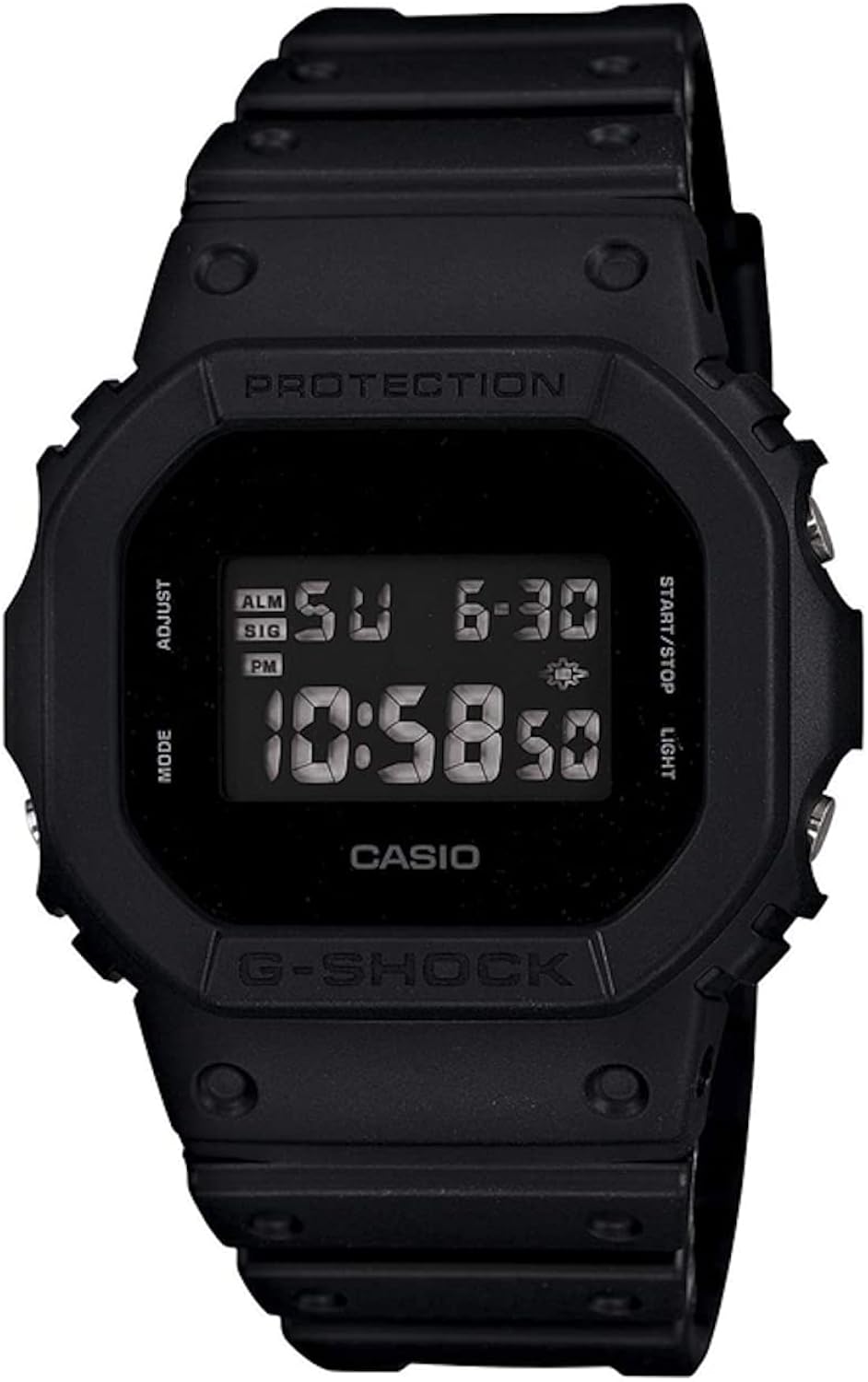 casio 卡西欧 男式 dw5600bb-1 黑色树脂石英手表数字表盘 : casio