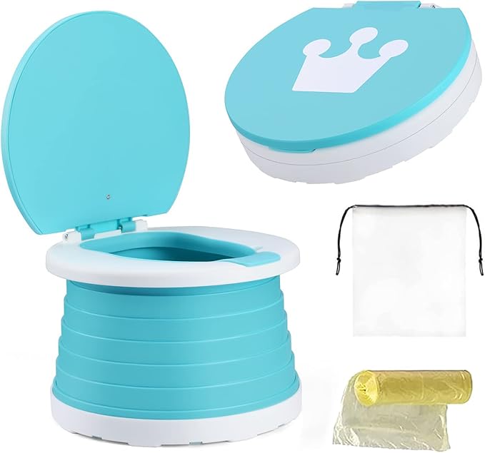 幼儿便携式折叠马桶座椅 男孩和女孩适合旅行,汽车,露营,公园,户外