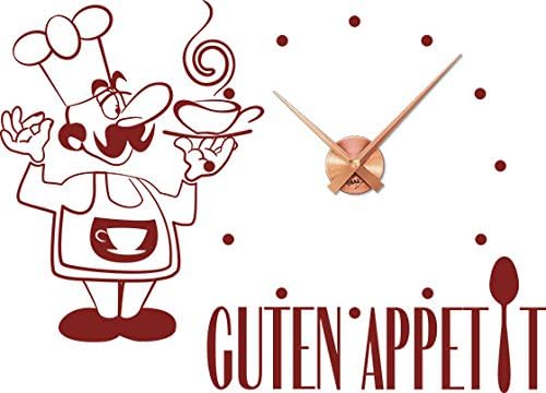 墙壁时钟德国文字 guten appetit 德语短语 chef