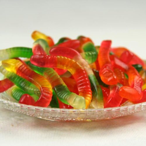 香港优之良品休闲零食德国进口糖果 软糖七彩长虫橡皮糖250克 2包很q很有嚼劲低热量减肥必备 亚马逊中国 食品