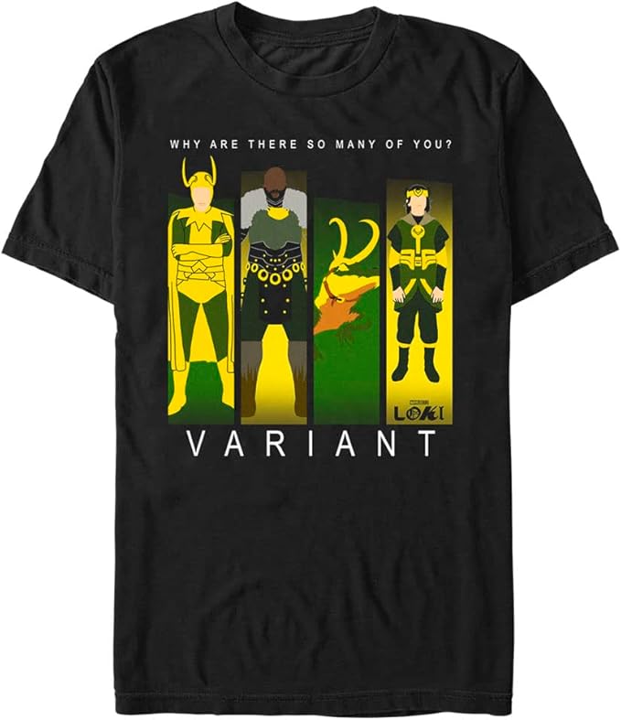 marvel big &amp; tall loki variants 男士上衣短袖 t 恤,黑色