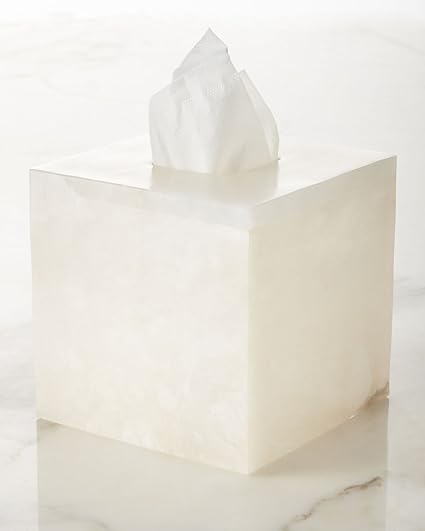 Kassatex 雪花石膏沐浴配件白色tissue Holder 品 Kassatex 价格报价图片