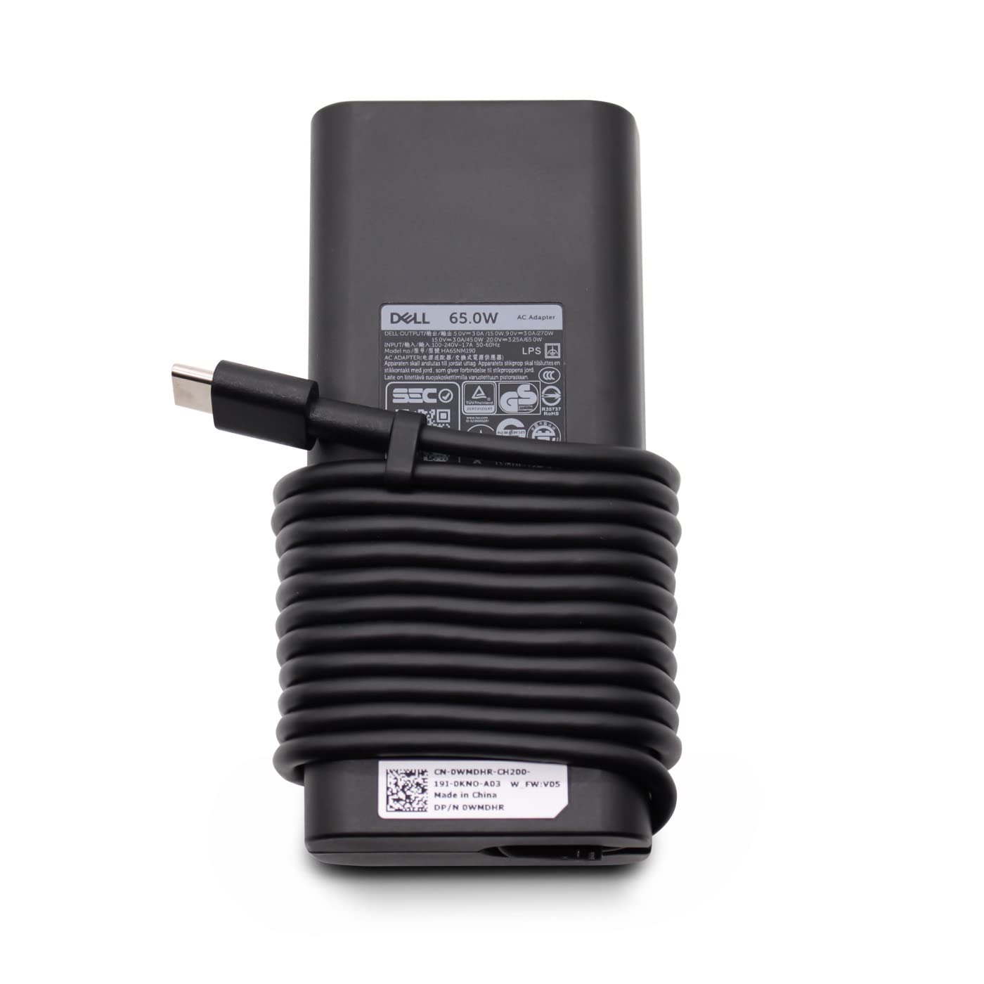 Chromebook 3380 5190, Venue 5855 5056, Latitude 3380 3390 5285 5289 5290 7212 7275 7289 7370 7389 7390, XPS 9365 65 5W USB-C Type-C Power Adapter Charger 450-AGOL 2YK0F M1WCF United Kingdom