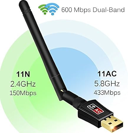 Wifi 适配器无线usb 适配器迷你usb 网络lan 卡anmier 无线usb Wifi 网络加密器适配器支持windows Xp Vista 7 8 1 10 Mac Os X 10 4 10 11 600mbps Adapter High Gain 电脑 It 办公 亚马逊中国