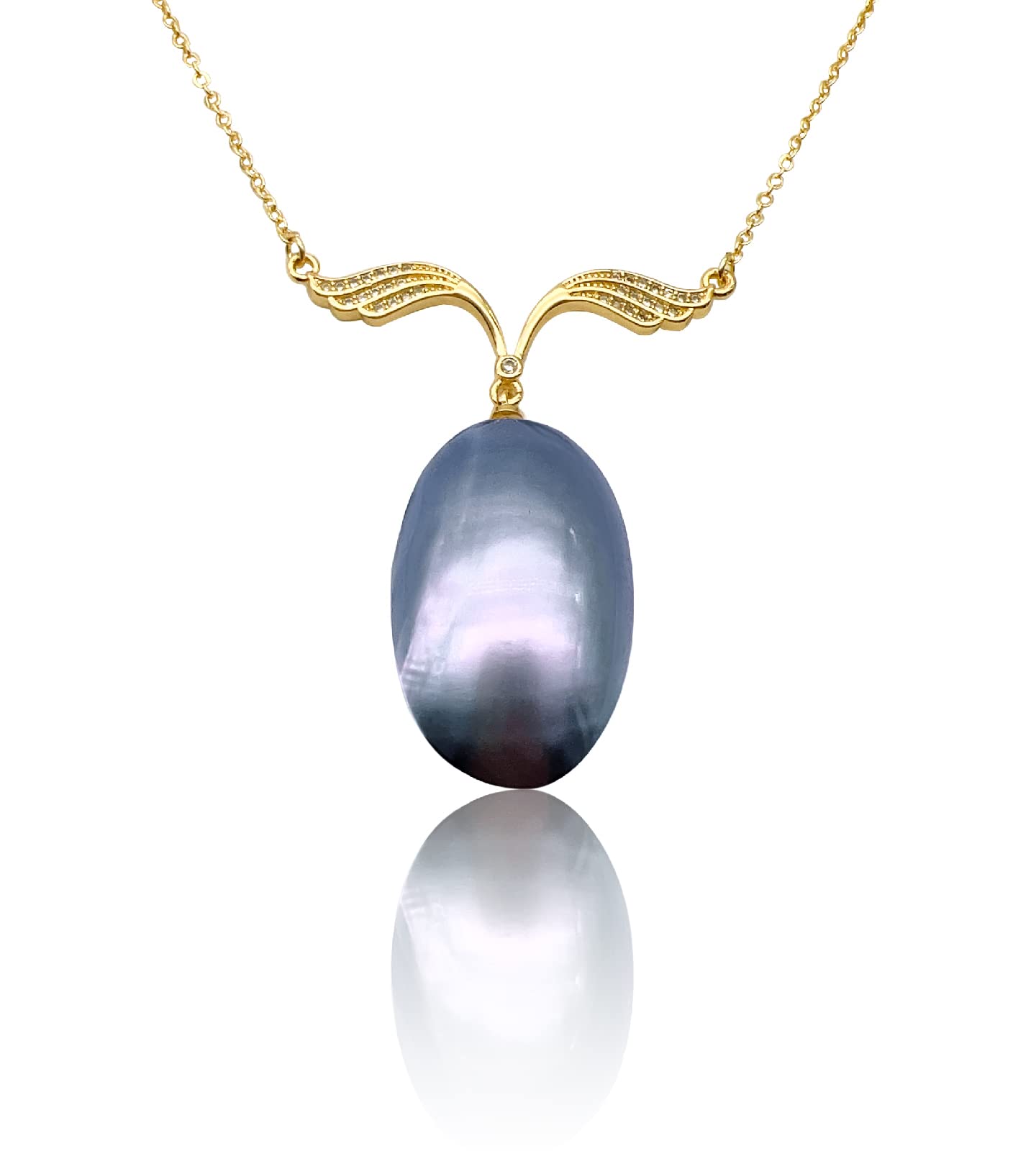 Authentic Seawater Mabe pearl necklace, almost flawless,18k gold lasting color retention, rare pearls, luxurious design of entrance, elegant classic noble temperament, exquisite jewelry, a dream gift 