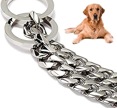 新款ultra Strong 重链狗狗训练pit Bull 狗项圈 加厚不锈钢防滑链条项圈 适合pit Bull Mastiff 斗牛犬 大名品 亚马逊中国 宠物用品