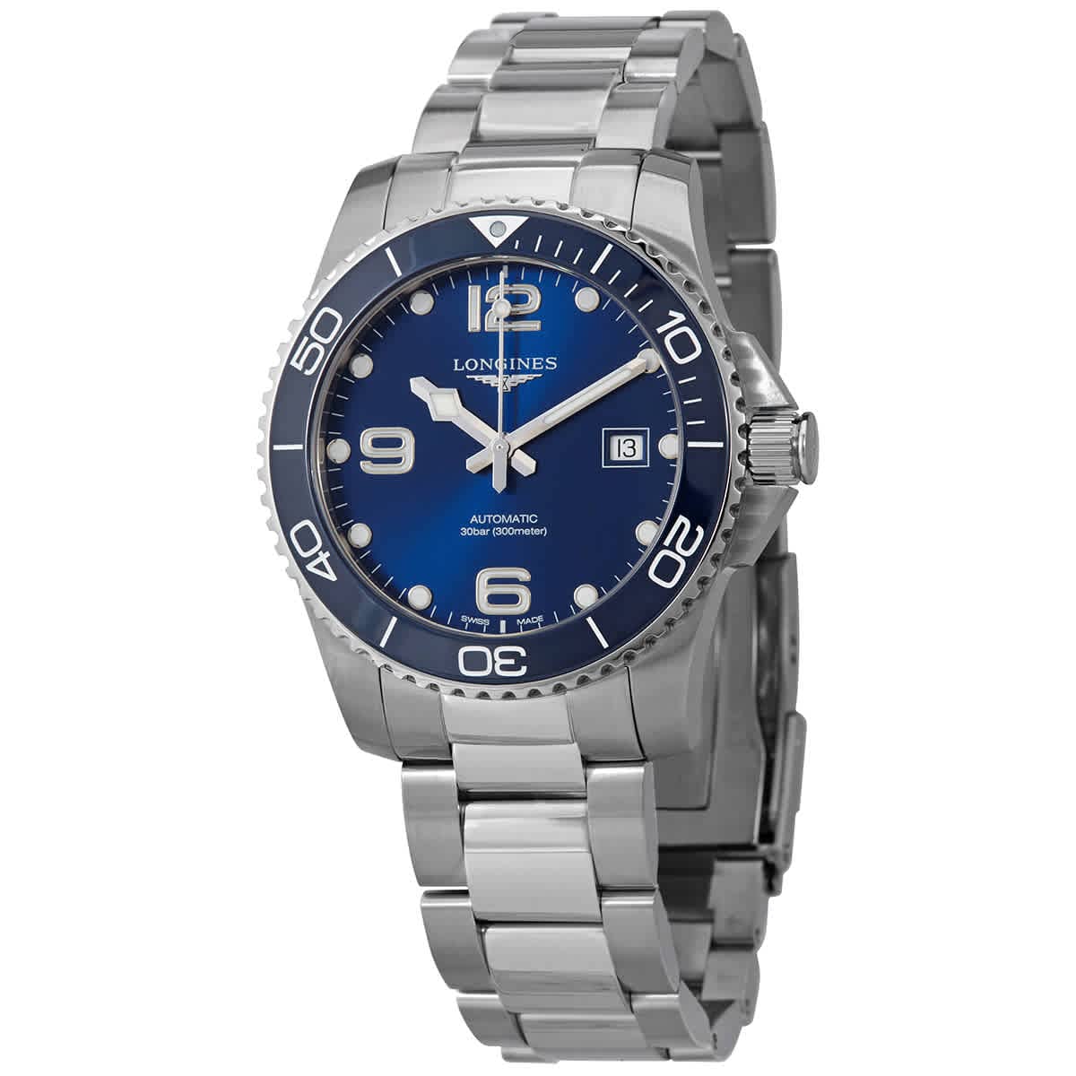 Longines HYDROCONQUEST Ceramic Blue Dial 41MM Automatic Diver's Watch L37814966, robin blue, diver's watch