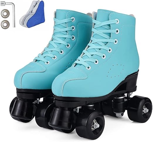 roller skates 男式和女式闪光特殊花样滑冰鞋四轮 pu 皮革高帮成人*