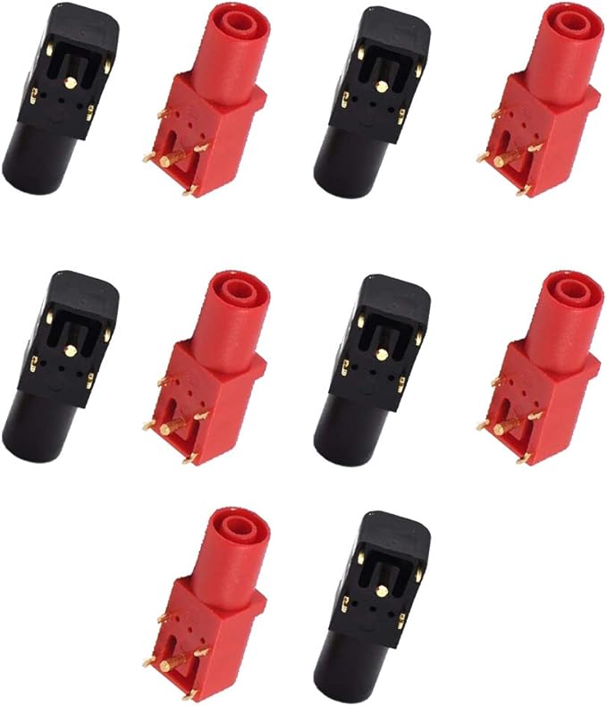 acxico 10 件 4 毫米香蕉插座直角镀金pcb 面板插座连接器*香蕉母插孔