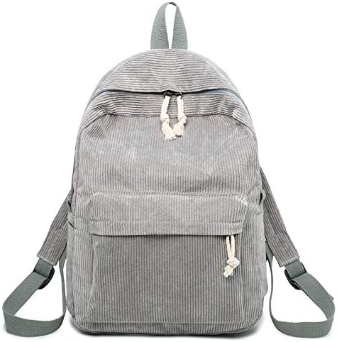 tendycoco 背包灯芯绒书包 多功能书包 女式 (浅灰色)