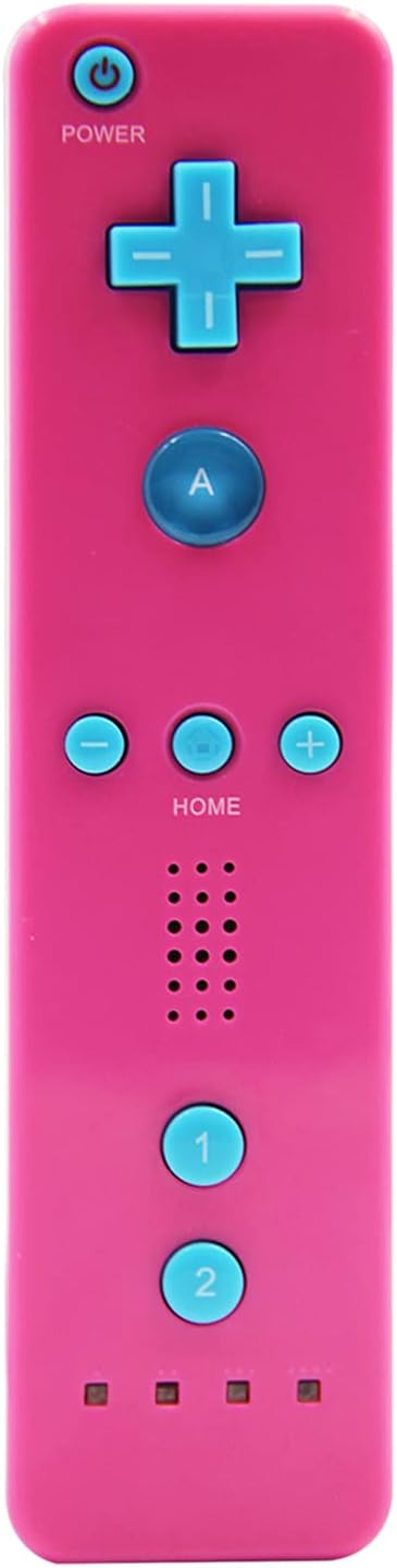 Wii 遥控器 无线远程游戏手柄控制器适用于nintend Wii 和wii U 带硅胶外壳和腕带 无运动plus 粉色带蓝色背面 亚马逊中国 游戏 娱乐