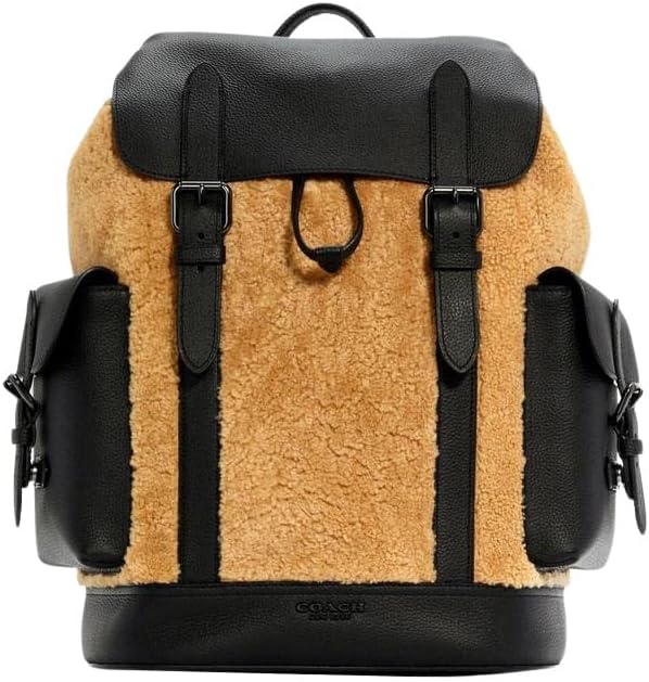 coach 蔻驰 男士 hudson 背包, qb/浅驼色黑色, 大 : 亚马逊中国: 服