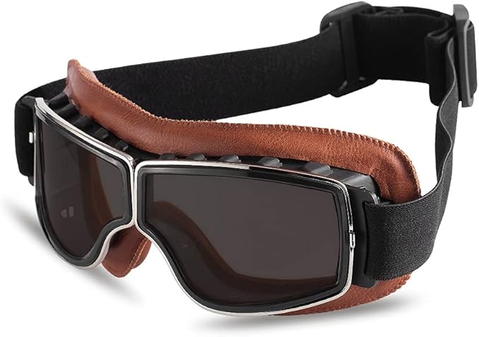 复古摩托车护目镜头盔护目镜 atv 自行车摩托车越野飞行员护目镜 飞行