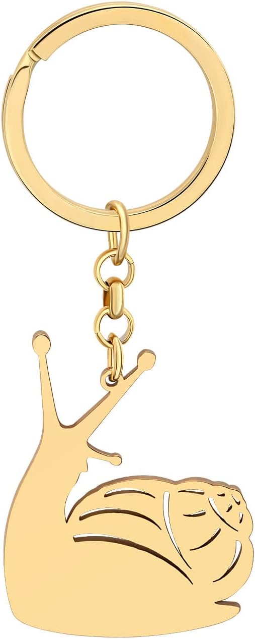 newei 不锈钢蜗牛钥匙圈钥匙圈钱包包蜗牛魅力首饰礼品送给女士女孩