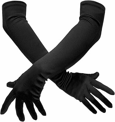 shatchi 女式长肘缎面弹性 20 世纪 20 年代歌剧晚宴舞会舞会手套(55