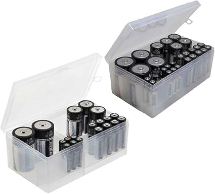 Massca 电池收纳器带电池检测器 电池盒aa a 电池透明的並行輸入品 亚马逊中国 家居