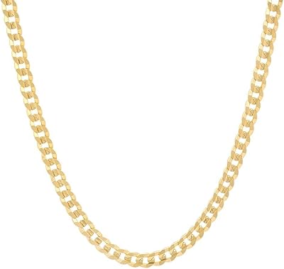 nyc 标准中性款 4 毫米镀金纯银扁环形锁链,意大利制造.