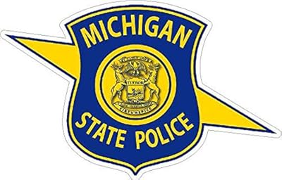 madi 贴纸密歇根州警察徽章贴花适用于汽车卡车窗户美国贴纸(10.