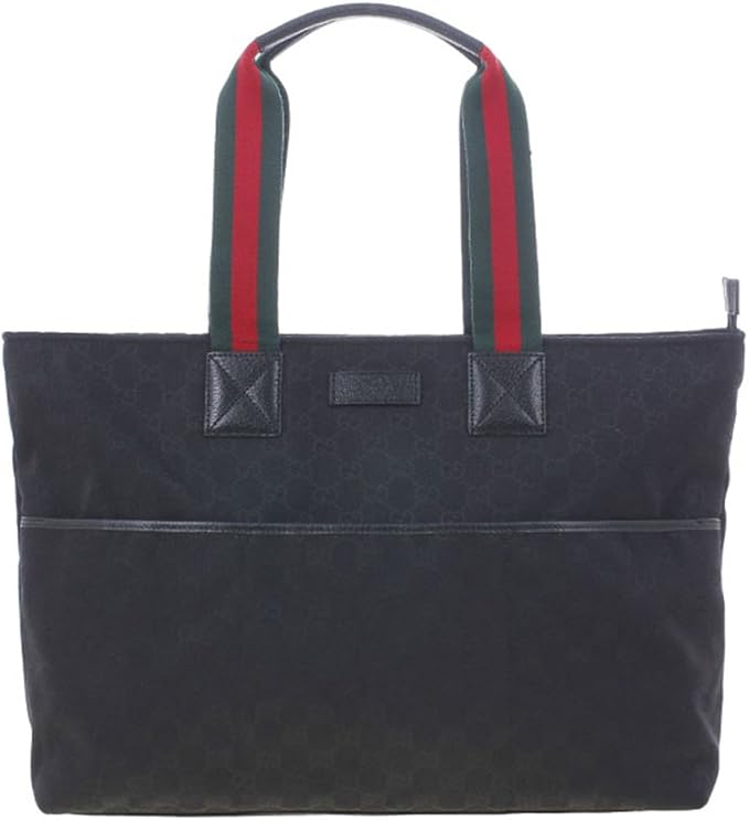 gucci古奇黑色织物gg印花女士妈咪肩背包托特包155524