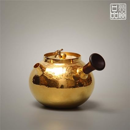尚帧品金壶日式纯金壶纯金泡茶壶日式泡茶壶纯手工金壶容天急须金壶 亚马逊中国 家居