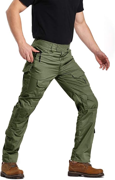 ocanxue男式战术裤迷彩工装裤带口袋工作裤户外徒步裤防撕裂防水军裤