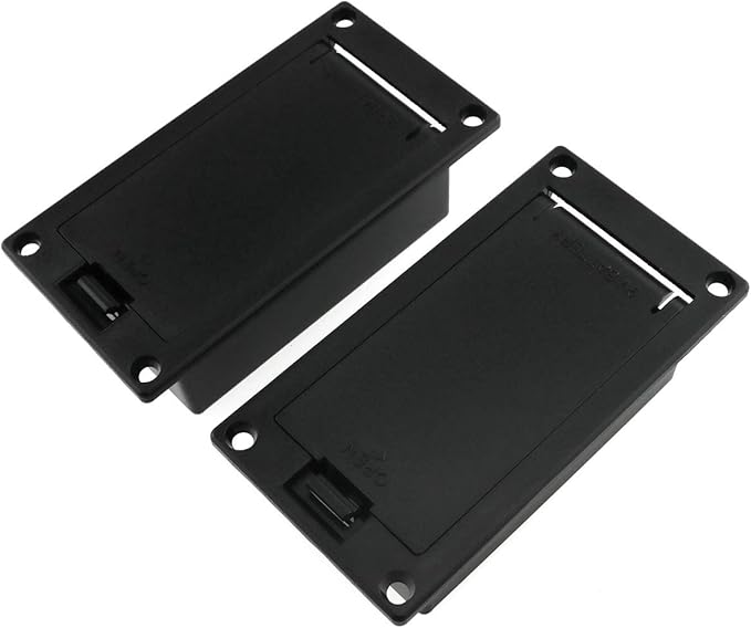 e-outstanding 9v 电池盒 2 件黑色塑料 9v 电池盒支架音乐配件适用于