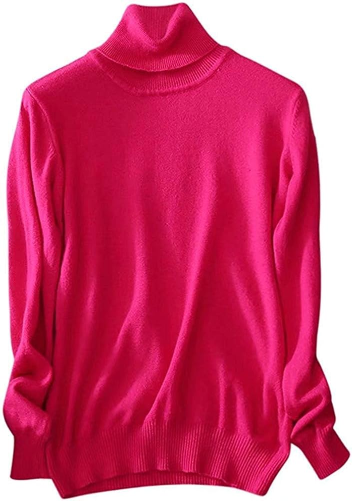 sangtree 女式羊绒高领长袖轻质套头毛衣玫瑰红色,美国 xs(0-2)