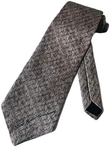 ralph marlin 男式 ford motor company script 标志领带 - 米色