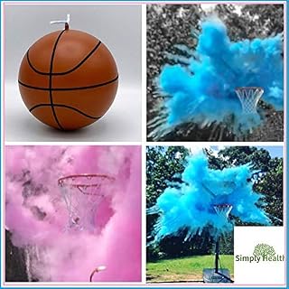 gender reveal 篮球,粉红色和蓝色粉末套装,适合男婴女孩性别派对.