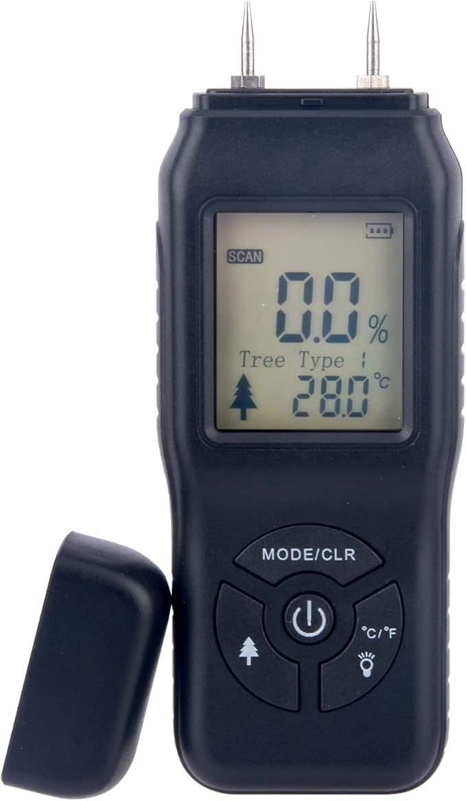 4 种测量范围柴火湿度计,大型 lcd 显示湿度检测器,数字湿度计,带