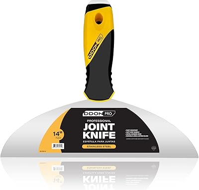 柔性油灰刀刮刀工具,不锈钢刀片,带软手柄的金属刮刀工具,用于干墙修