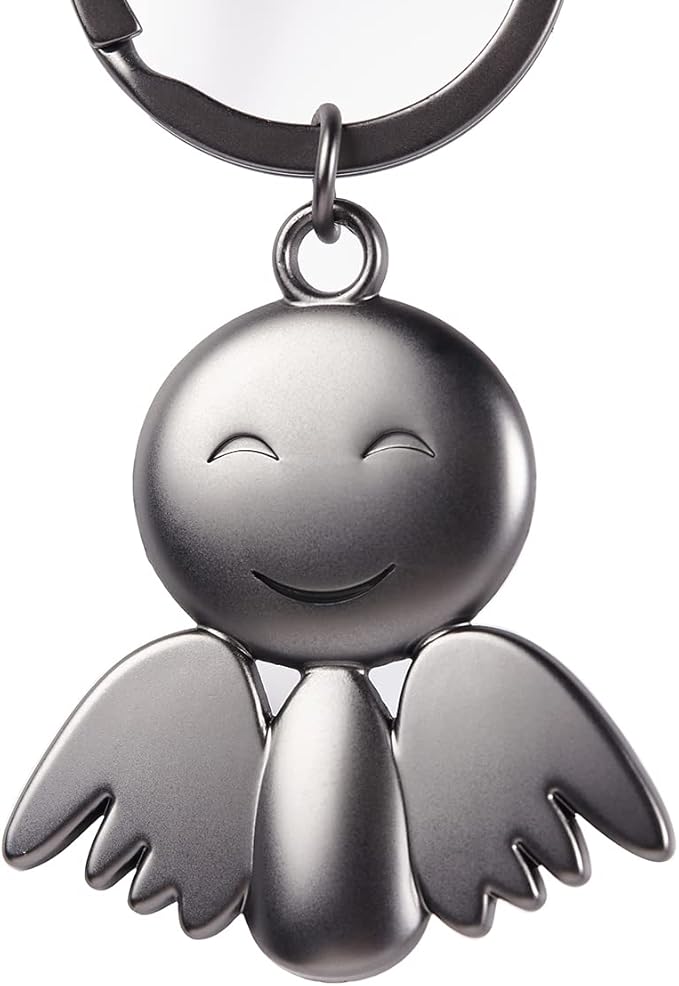 smile angel 青灰色钥匙扣和钥匙扣,汽车钥匙链,男女魅力钥匙链,展示