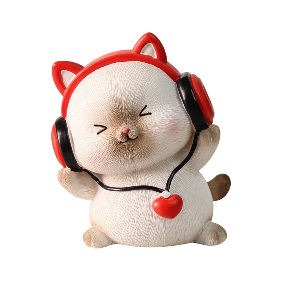 Resin cat car accessories, miniature cat car dashboard decoration, cute cat statue DIY cake decoration, car doll table toys, car interior accessories, very suitable for home, kitchen, office decoratio