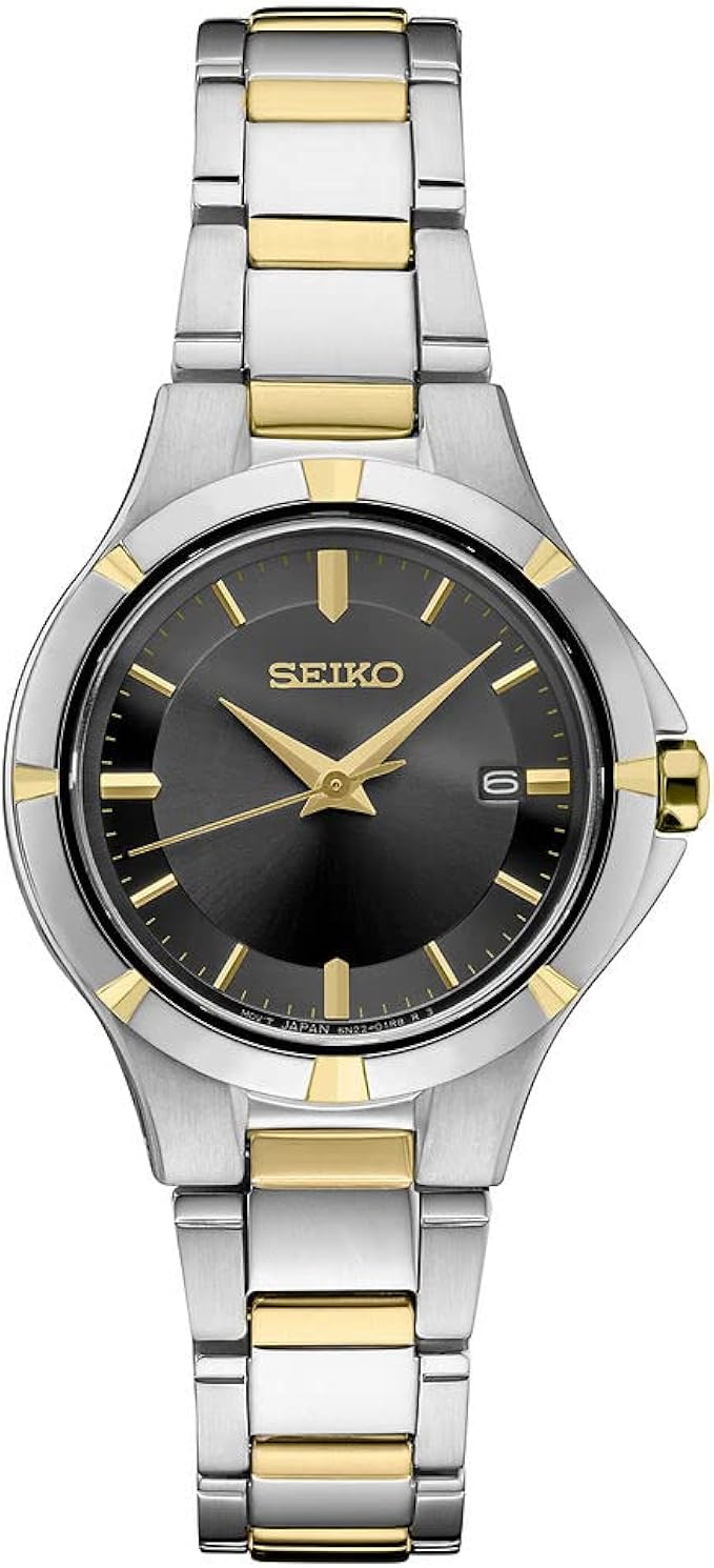 seiko 精工 女式日本石英正装手表 不锈钢表带 银色 10(型号: sur414)