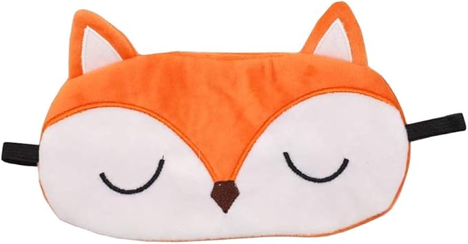 可爱动物*眼罩柔软毛绒眼罩眼罩 适合儿童女孩女士家庭*旅行(橙色狐狸